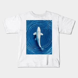 Koi Pond: Showa Sanshoku Koi in the Calming Blue Kids T-Shirt